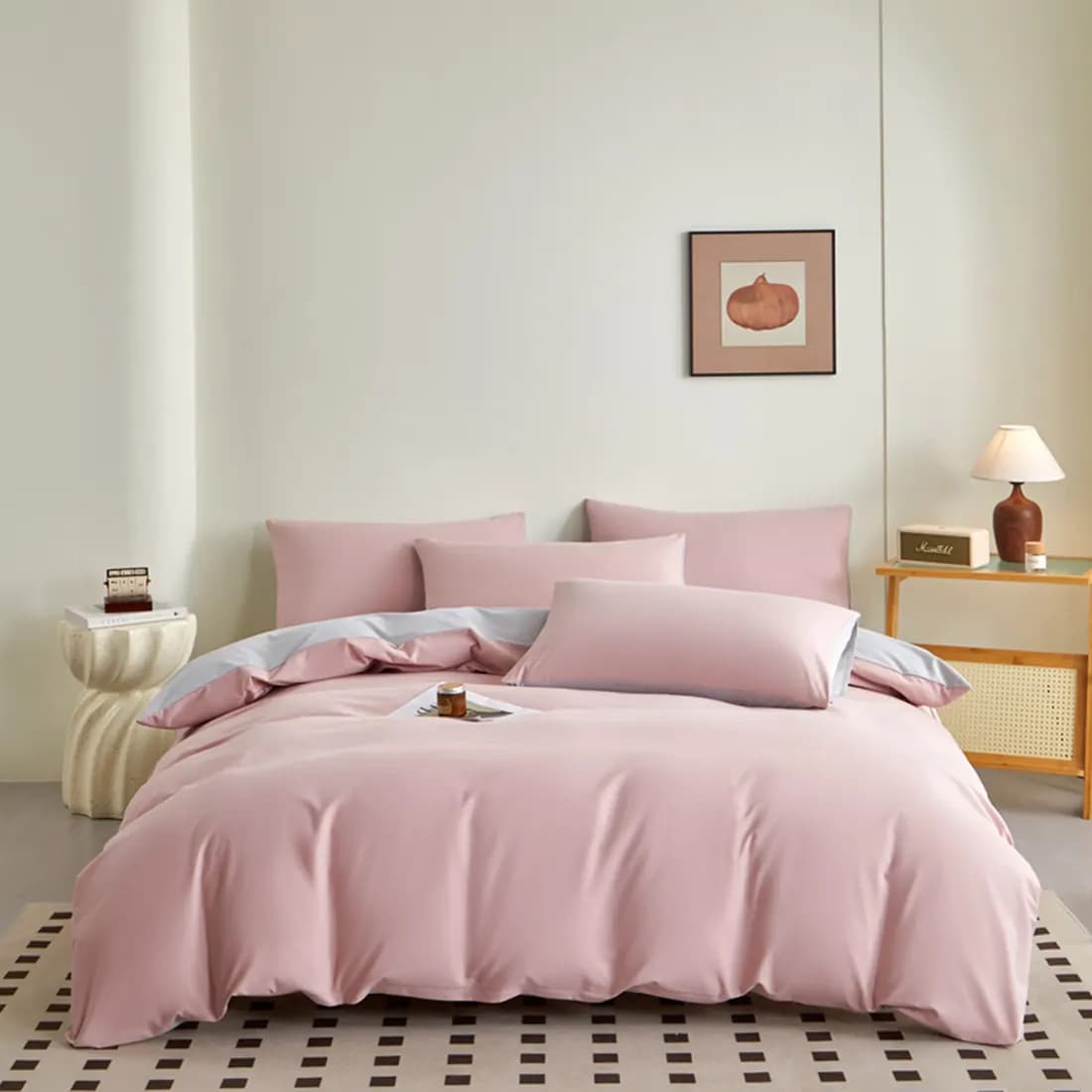 Brushed Cotton Morandi Two-Tone Four-Piece Bedding Set thumbnail 2