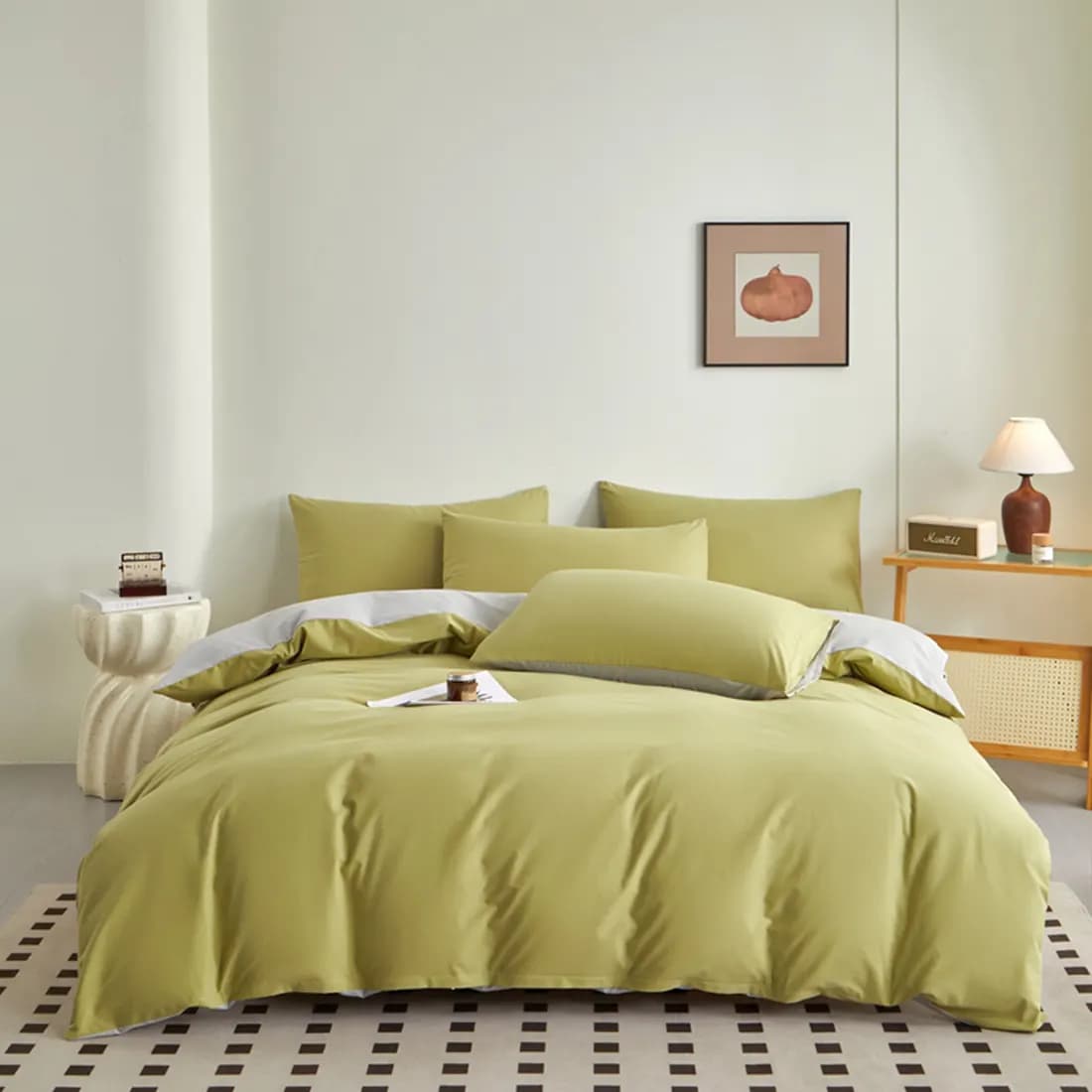 Brushed Cotton Morandi Two-Tone Four-Piece Bedding Set thumbnail 4