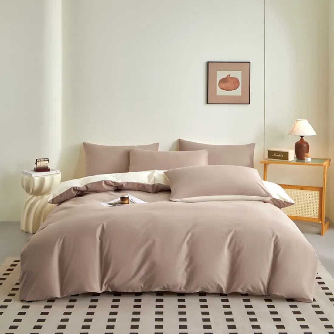 Brushed Cotton Morandi Two-Tone Four-Piece Bedding Set thumbnail 5