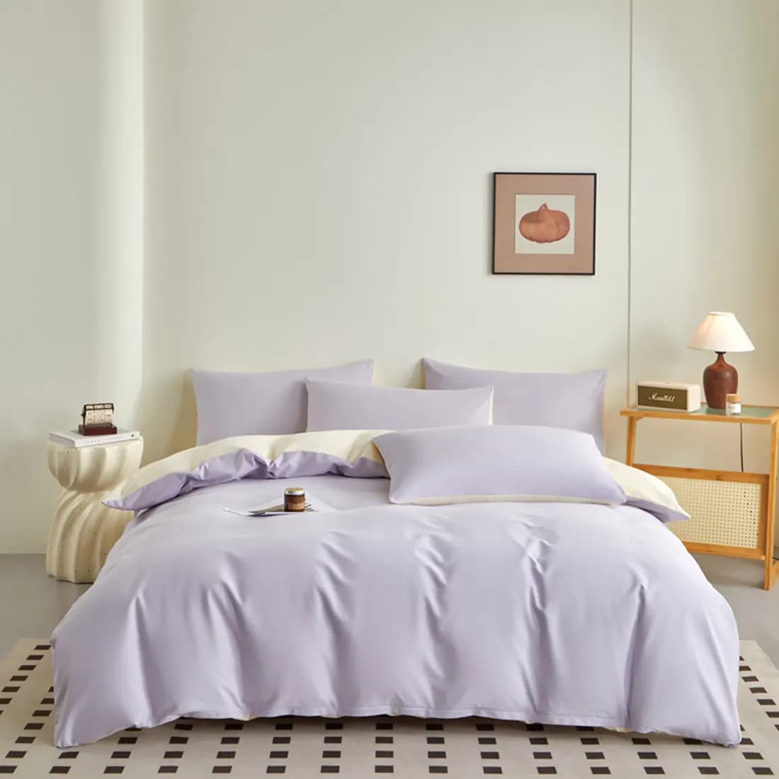 Brushed Cotton Morandi Two-Tone Four-Piece Bedding Set thumbnail 6