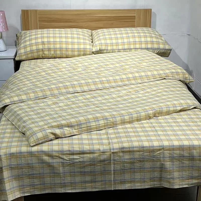 Check 100% Cotton 13372 Four-Piece Bedding Set thumbnail 5