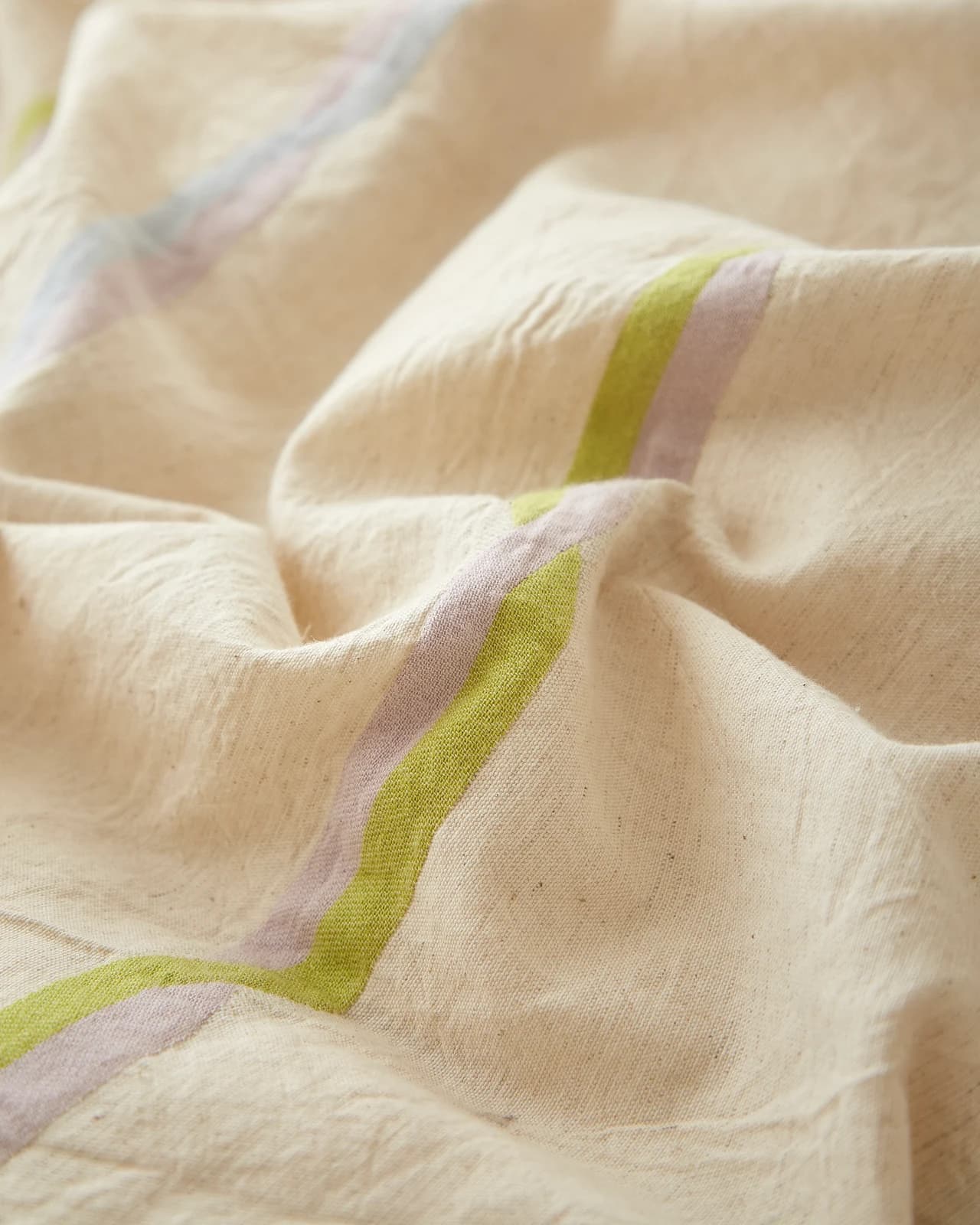 Mint Purple Cotton-Linen Jacquard Bedding Set thumbnail 5