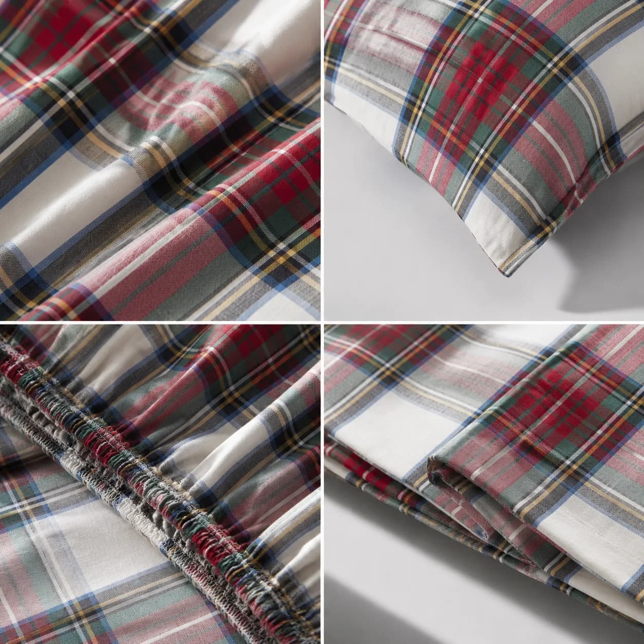 Tartan Plaid Reactive-Print Cotton Bedding Set thumbnail 3