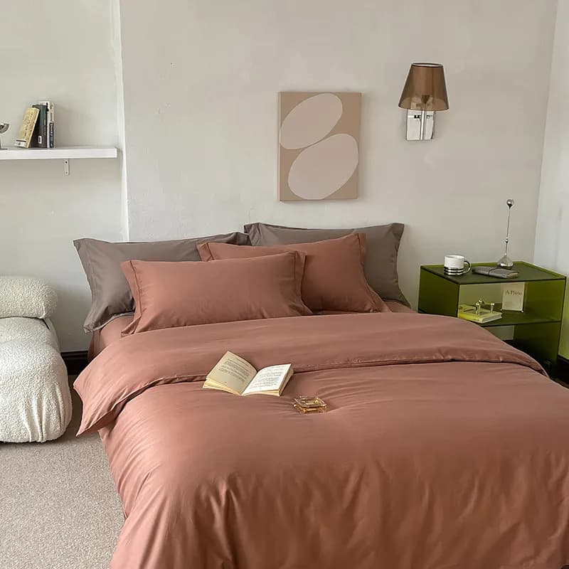 60s Sateen Two-Tone & Solid 100% Cotton Bedding Set thumbnail 6