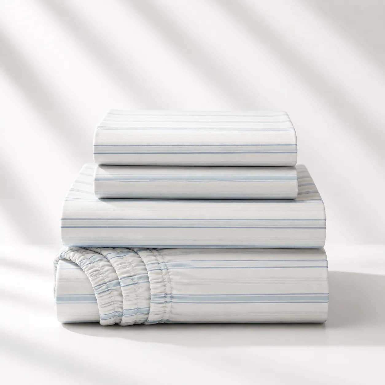 Washed Blue Coastal Stripe Cotton Bedding Set thumbnail 2