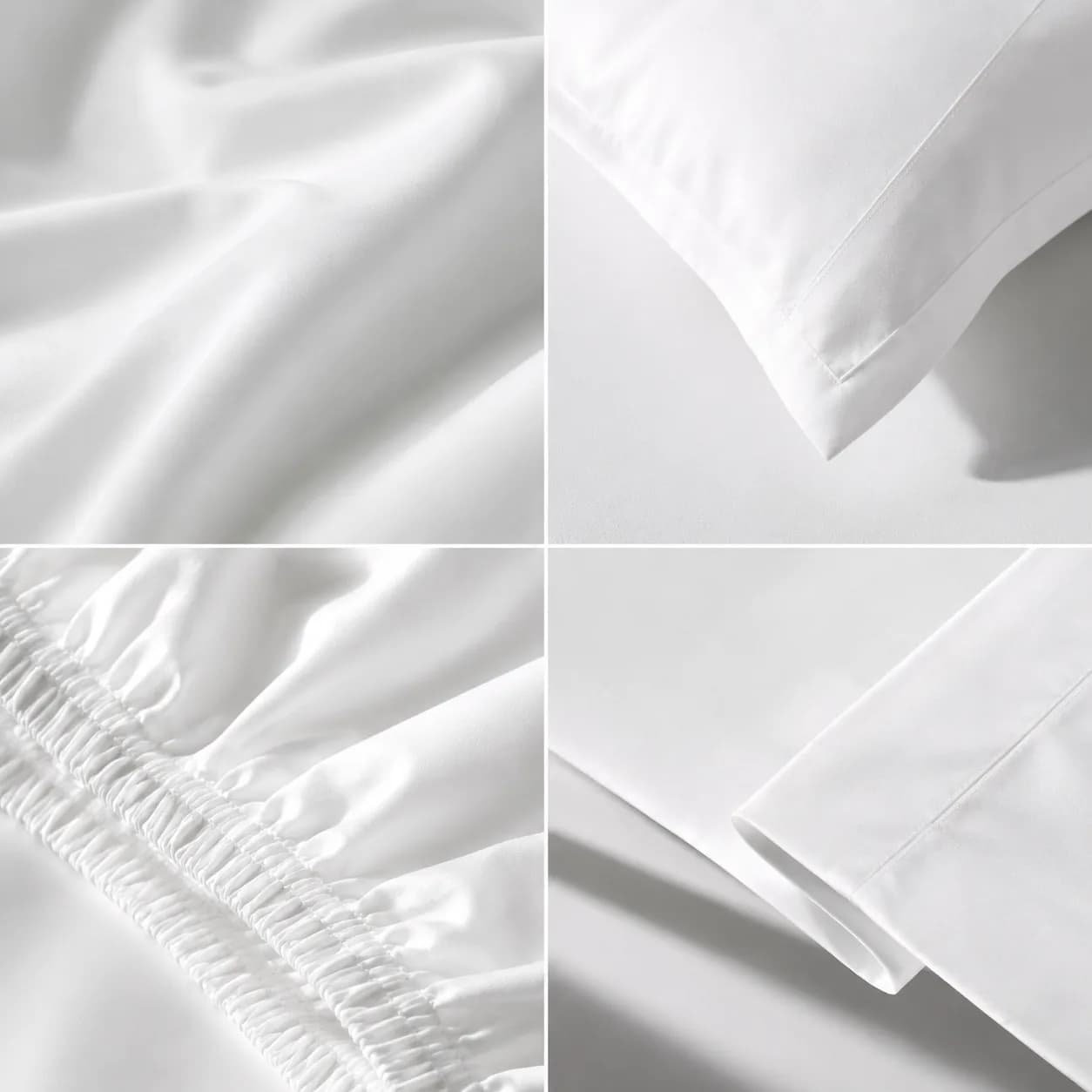 White 300TC Cotton Sateen Bedding Set thumbnail 3
