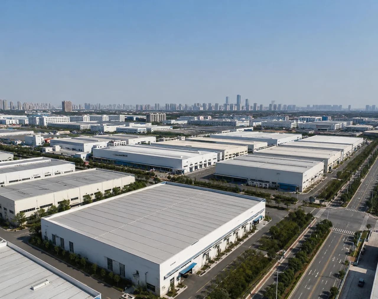 Bedding manufacturing facilities in the Nantong home textile industrial park, Jiangsu, China