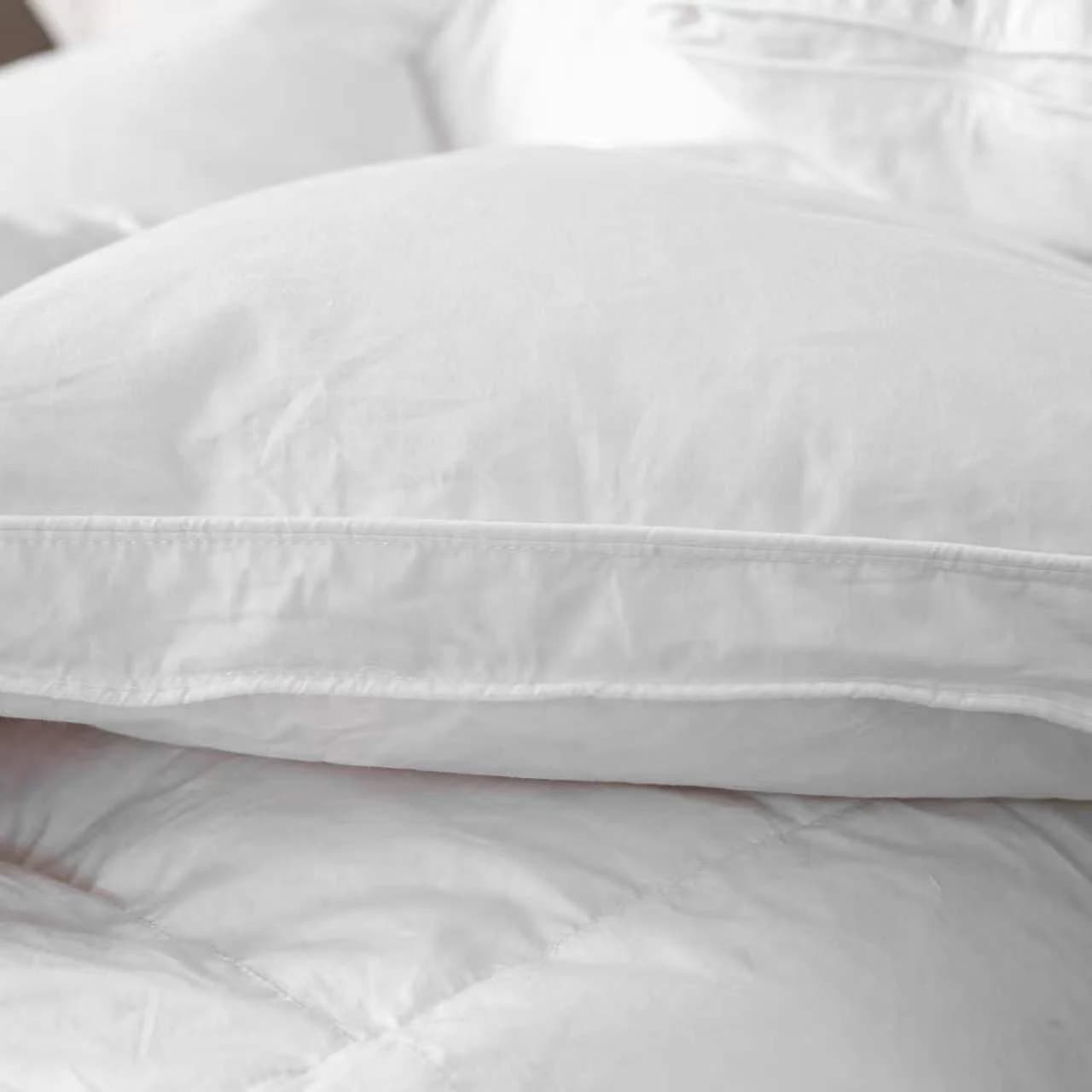 Baffle-box white down duvet with a down-proof cotton shell